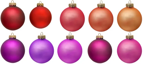 Red christmas ornament collection — Stock Photo, Image
