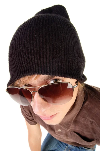 stock image Young guy in sunglasses .