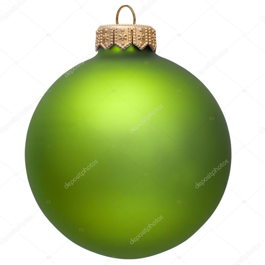 Green christmas ornament .