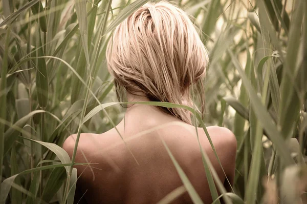 stock image Naked girl in canes