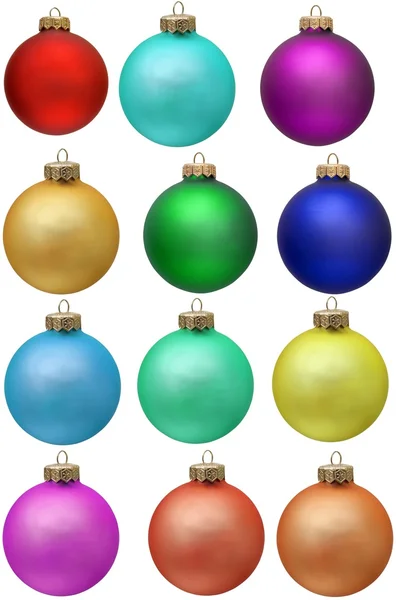 Coleção de ornamentos de Natal coloridas. Isola — Fotografia de Stock