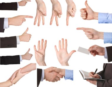 Collection of hands showing gestures clipart