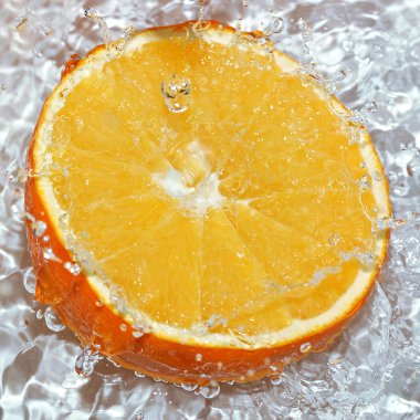 Fresh water drops on orange clipart