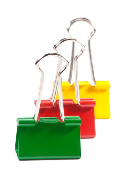 Grupo de clipes de papel multicoloridos — Fotografia de Stock