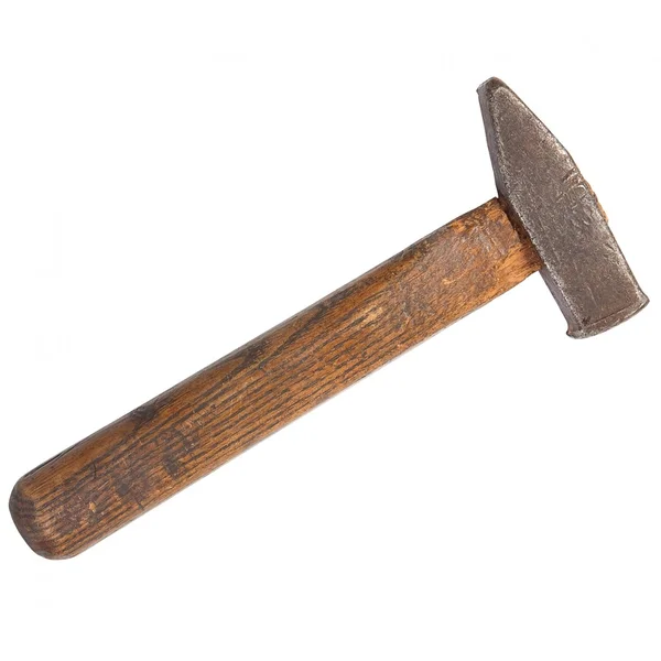 Old hammer isolated over white — Stock Photo, Image