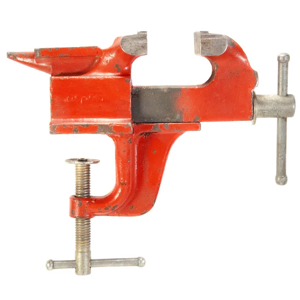 Old red vise . — Stock Photo, Image