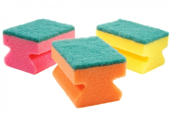 Tres esponjas de colores . —  Fotos de Stock