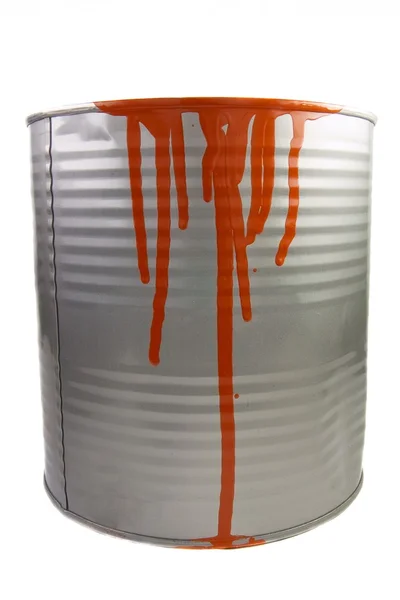 Tin van een rode verf. — Stockfoto
