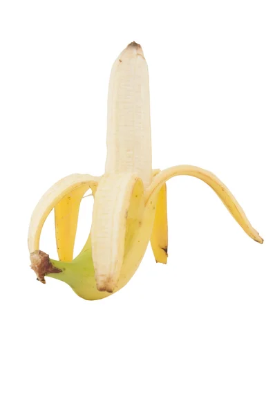 Geschälte Banane gegen — Stockfoto