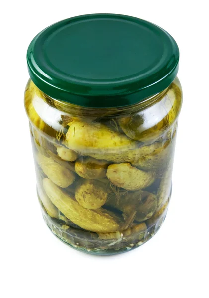 stock image Jar with cucumbers.