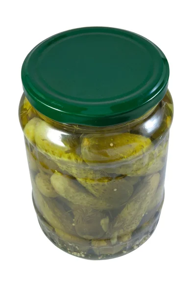 Stock image Jar with cucumbers.