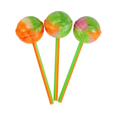 Üç renkli lolipop candy