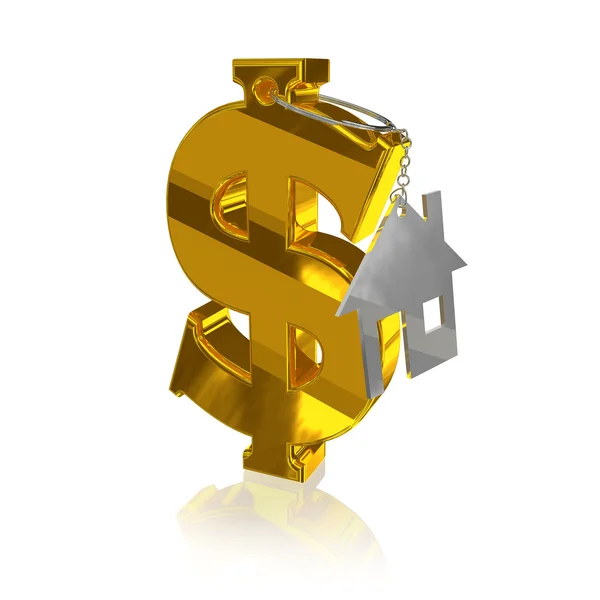 Gold_dollar_home — Stock Photo, Image