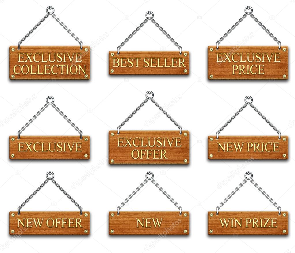 Wooden tags set 1