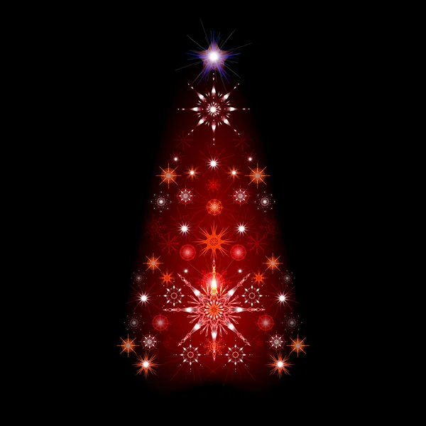 Árvore de Natal estrelada —  Vetores de Stock