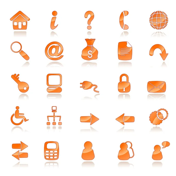 Orange web icons — Stock Vector