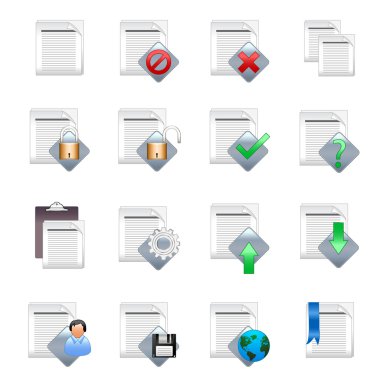 Document icons v.1 clipart