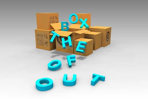 Fuera de la caja — Foto de Stock