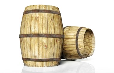 Two wine barrel clipart