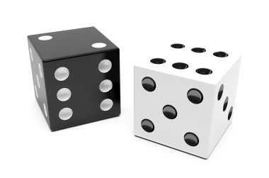 Black and white dice clipart