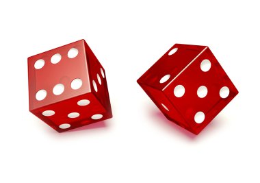 Two red glassed dice clipart