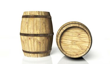 Two wine barrels clipart