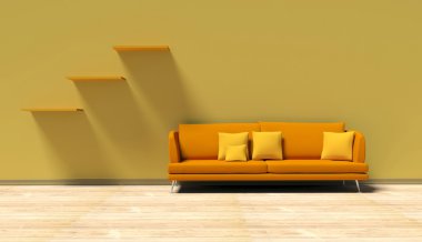 Orange sofa clipart