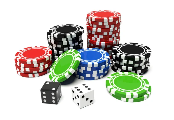Hazardní hry a kostky — Stock fotografie