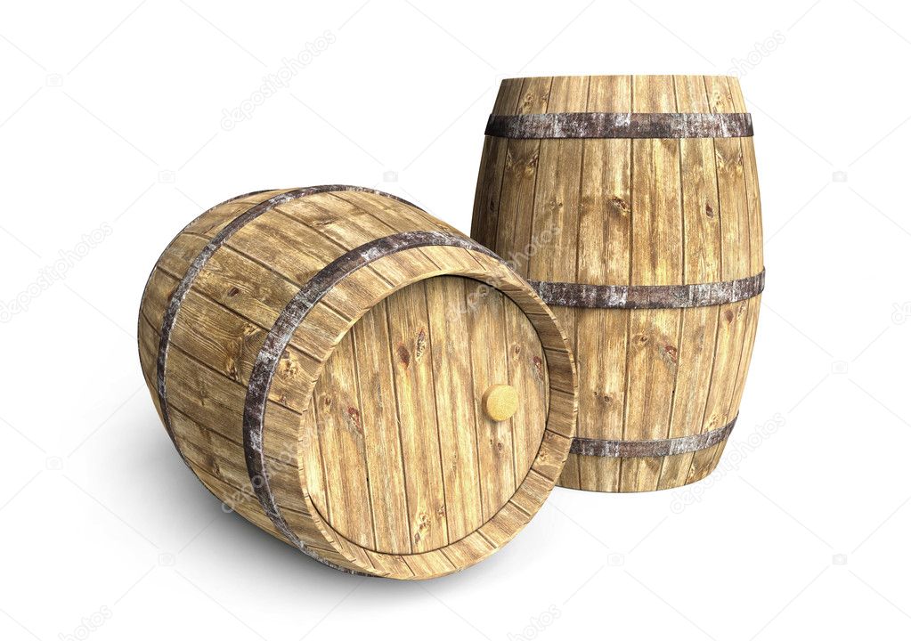 Two wine barrels