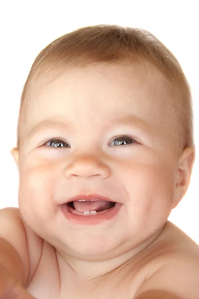 Retrato de bebé riéndose Imagen de stock