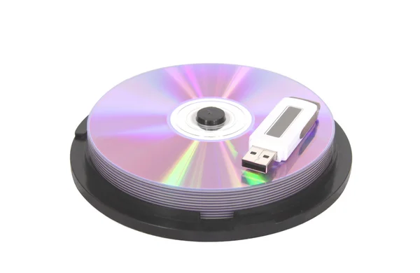 CD i przechowywania danych flash — Zdjęcie stockowe
