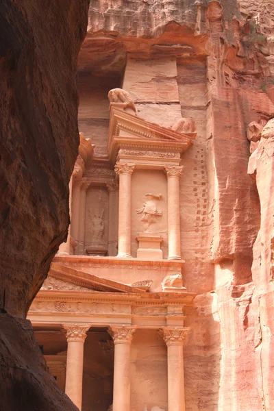 Bela vista do tesouro em Petra — Fotografia de Stock