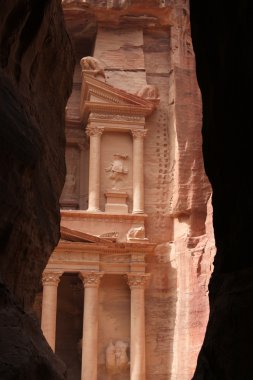 Beautiful view of Treasure in Petra clipart