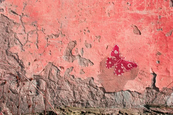 Стара стіна і метелики Ліцензійні Стокові Зображення