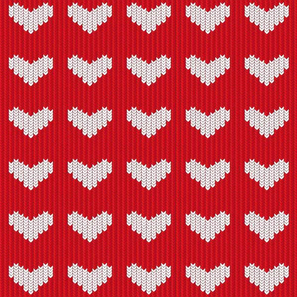 Seamless knitted heart — Stock Vector