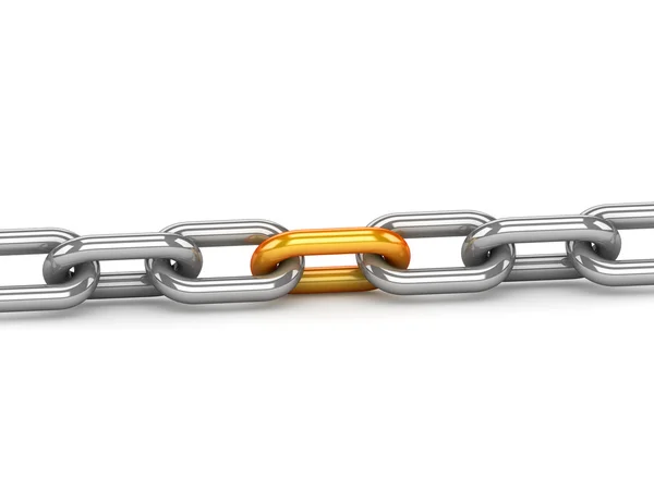 Reliability concept with one gold link — Stock Photo, Image