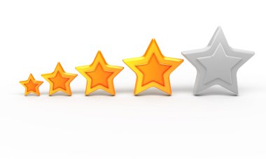 Four gold stars for ranking clipart