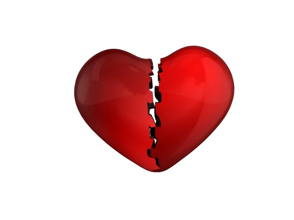 Broken glossy heart — Stock Photo, Image