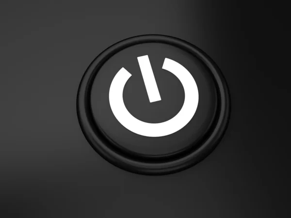 Power button on black surface — Stock Photo, Image