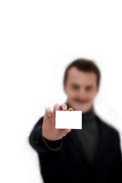 stock image CopySpace - Young Man holding card