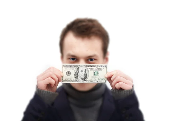 Young man paid to hold his silence — Stock Photo, Image