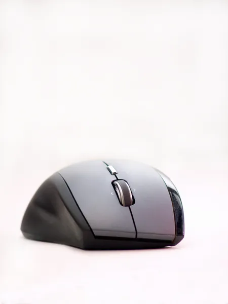 Mouse computador preto com espaço para copiar — Fotografia de Stock