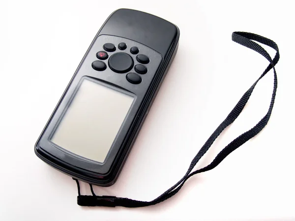 Black handheld gps isolated on white — Stock Photo, Image