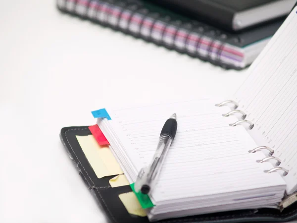 Office stationary - Pen and diary — Stock Photo, Image