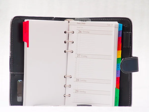 Kontorsmaterial - dagbok med kopia utrymme — Stockfoto