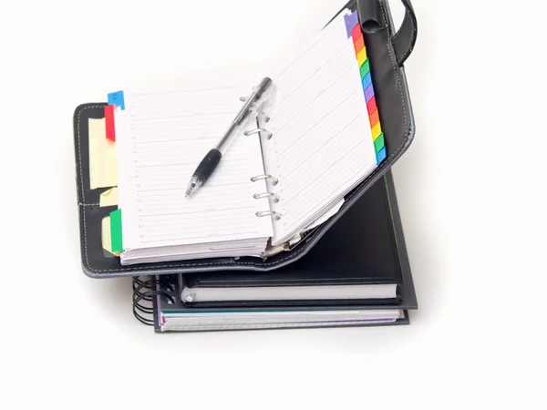 Office stationaire - pen en dagboek Stockfoto