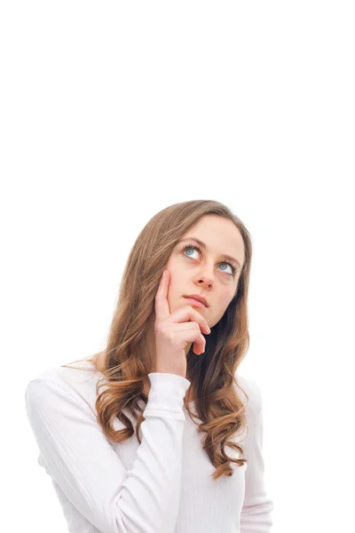 Hmmm!! Young woman thinking — Stock Photo, Image