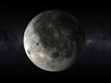3d moon in the space