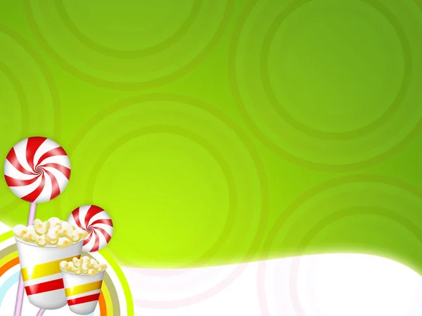 Bonbons und Popcorn — Stockfoto