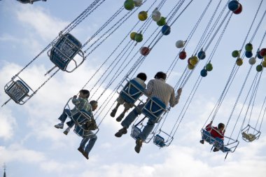 Kids at a luna park clipart